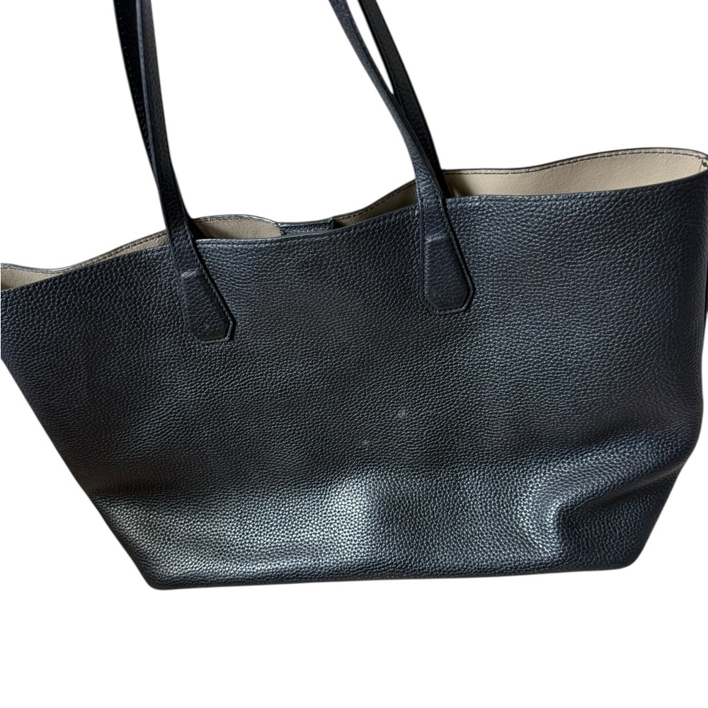Tory Burch Perry Tote Pebbled Black Leather Gold - Picture 10 of 15